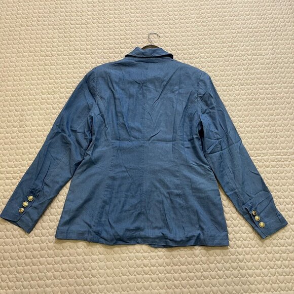 NWOT Rue De Femme Womens Blue Jacket Meduim Lightweight Work Casual Sz L - Picture 11 of 12